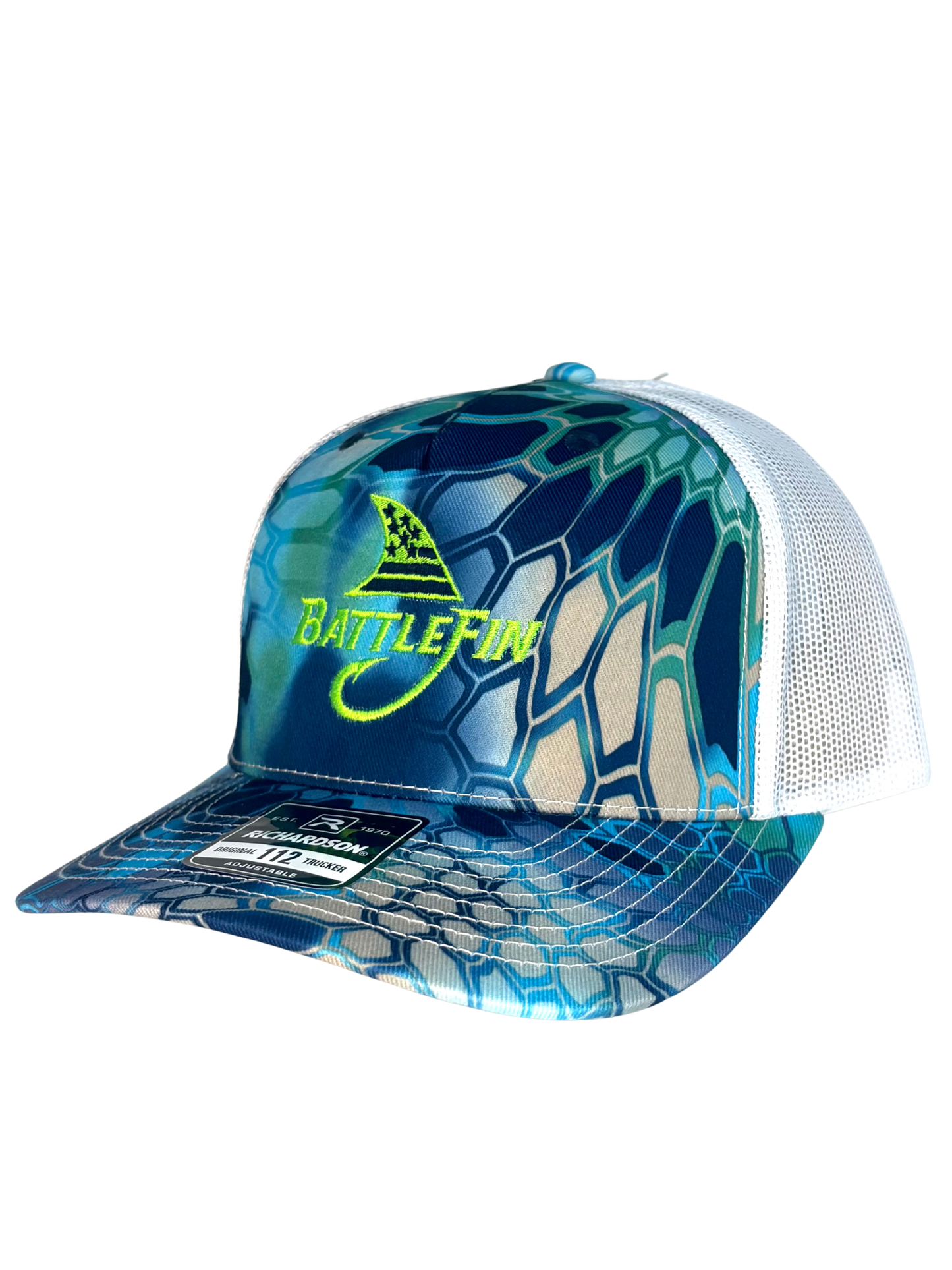Battlefin Richardson 112 Trucker Hat – Kryptek/Neon Green