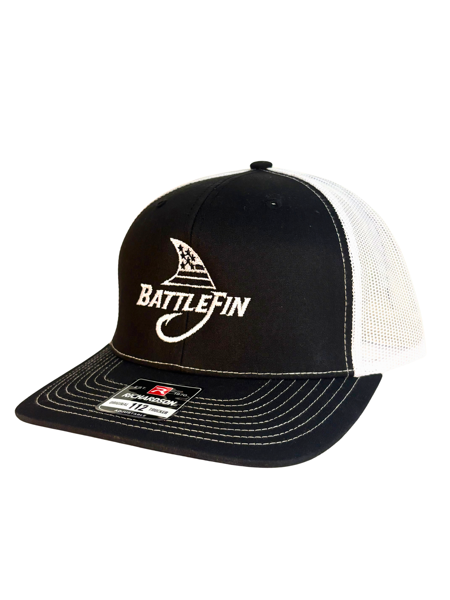 Battlefin Richardson 112 Trucker Hat – Black/White
